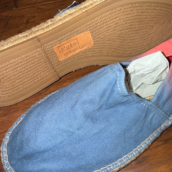NWT Polo Ralph Lauren Blue and Red Espadrille Shoes - Picture 3 of 7